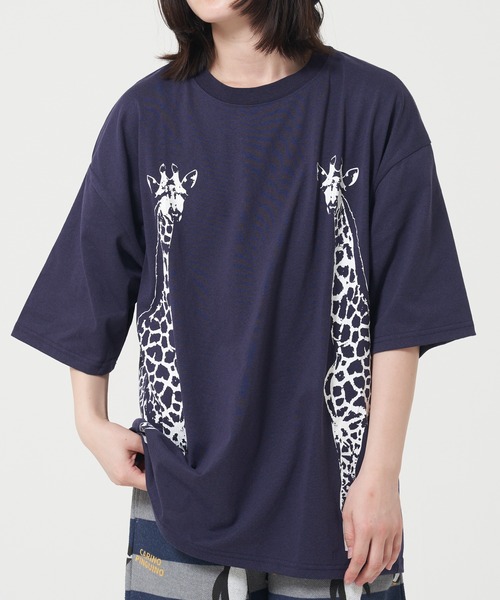 CORISCO(コリスコ)の「アニマルサイドプリントTシャツ(M1)(Tシャツ/カットソー・メンズ・ブルー/オレンジ/ブラック/ダークグリーン/ホワイト/ネイビー/ホワイト系その他2/ホワイト系その他3/ブラック系その他2/ブラック系その他3・MEDIUM/LARGE/X-LARGE)」の9枚目の写真