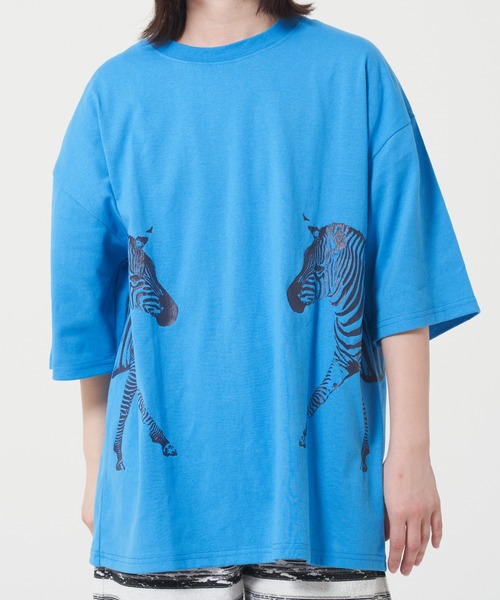CORISCO(コリスコ)の「アニマルサイドプリントTシャツ(M1)(Tシャツ/カットソー・メンズ・ブルー/オレンジ/ブラック/ダークグリーン/ホワイト/ネイビー/ホワイト系その他2/ホワイト系その他3/ブラック系その他2/ブラック系その他3・MEDIUM/LARGE/X-LARGE)」の10枚目の写真