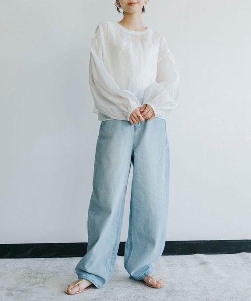 refinedworks(リファインドワークス)の「【refinedworks】 旬のレッグラインを描くカーブデニムパンツ(デニムパンツ・レディース・ブルー/ネイビー・FREE)」の7枚目の写真