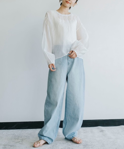 refinedworks(リファインドワークス)の「【refinedworks】 旬のレッグラインを描くカーブデニムパンツ(デニムパンツ・レディース・ブルー/ネイビー・FREE)」の8枚目の写真
