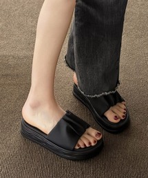 厚底サンダル ミュールサンダル 美脚 夏