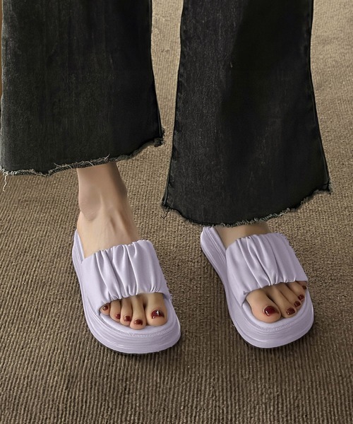Miniministore(ミニミニストア)の「厚底サンダル ミュールサンダル 美脚 夏(サンダル・レディース・ラベンダー/ブラック/ベージュ/アイボリー・22.5cm/24.5cm/23.5cm/24.0cm/23.0cm/25.0cm)」の16枚目の写真
