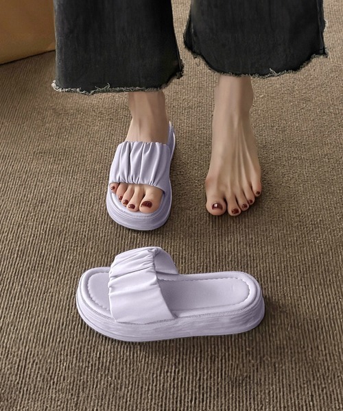 Miniministore(ミニミニストア)の「厚底サンダル ミュールサンダル 美脚 夏(サンダル・レディース・ラベンダー/ブラック/ベージュ/アイボリー・22.5cm/24.5cm/23.5cm/24.0cm/23.0cm/25.0cm)」の17枚目の写真