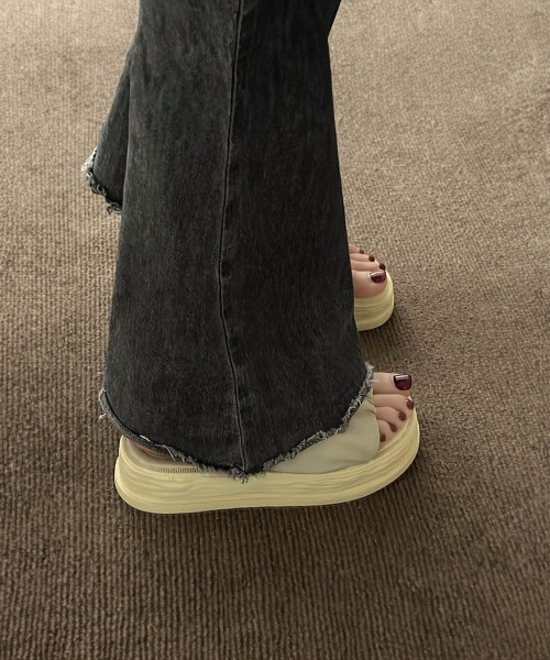 Miniministore(ミニミニストア)の「厚底サンダル ミュールサンダル 美脚 夏(サンダル・レディース・ラベンダー/ブラック/ベージュ/アイボリー・22.5cm/24.5cm/23.5cm/24.0cm/23.0cm/25.0cm)」の19枚目の写真