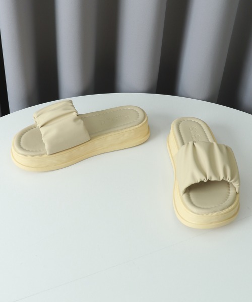 Miniministore(ミニミニストア)の「厚底サンダル ミュールサンダル 美脚 夏(サンダル・レディース・ラベンダー/ブラック/ベージュ/アイボリー・22.5cm/24.5cm/23.5cm/24.0cm/23.0cm/25.0cm)」の6枚目の写真