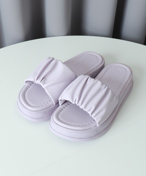 Miniministore(ミニミニストア)の「厚底サンダル ミュールサンダル 美脚 夏(サンダル・レディース・ラベンダー/ブラック/ベージュ/アイボリー・22.5cm/24.5cm/23.5cm/24.0cm/23.0cm/25.0cm)」の11枚目の写真