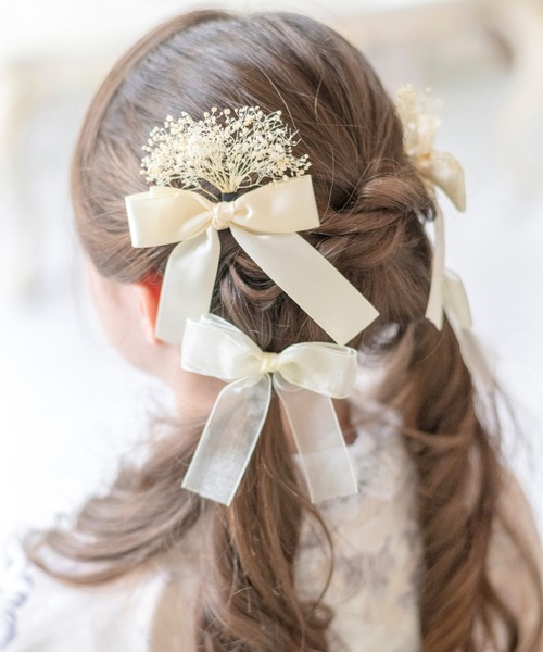 Catherine Cottage(キャサリンコテージ)の「リボン&フラワー Uピン 6本セット(ヘアピン・レディース・グレー/ライラック/ベージュ/ピンク/ホワイト/レッド・FREE)」の3枚目の写真