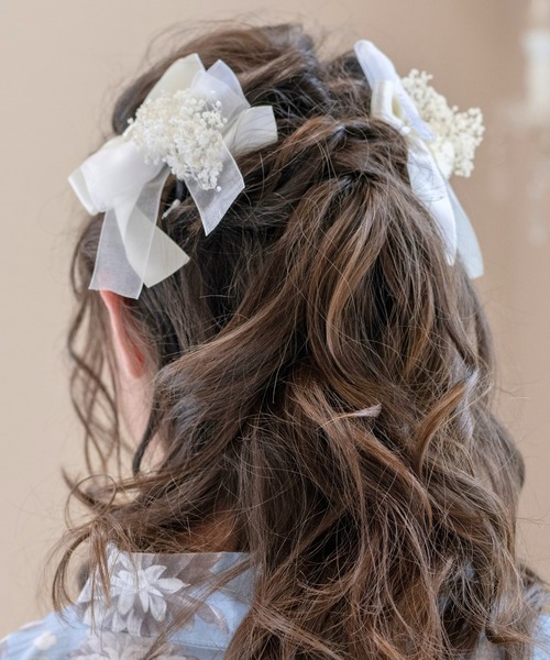 Catherine Cottage(キャサリンコテージ)の「リボン&フラワー Uピン 6本セット(ヘアピン・レディース・グレー/ライラック/ベージュ/ピンク/ホワイト/レッド・FREE)」の12枚目の写真