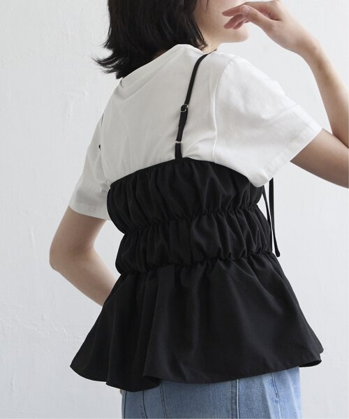 VENCEEXCHANGE(ヴァンスエクスチェンジ)の「リボンギャザーキャミソール(キャミソール・レディース・ホワイト/ブラック・FREE)」の20枚目の写真