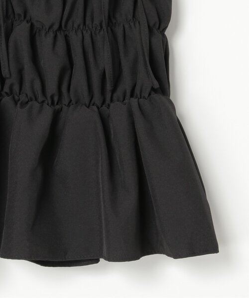 VENCEEXCHANGE(ヴァンスエクスチェンジ)の「リボンギャザーキャミソール(キャミソール・レディース・ホワイト/ブラック・FREE)」の3枚目の写真