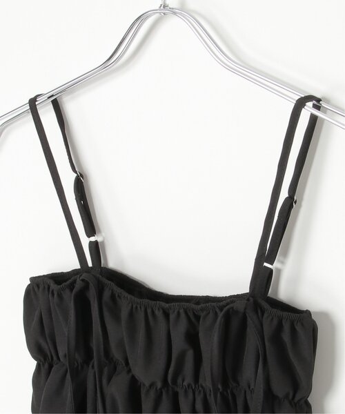 VENCEEXCHANGE(ヴァンスエクスチェンジ)の「リボンギャザーキャミソール(キャミソール・レディース・ホワイト/ブラック・FREE)」の4枚目の写真