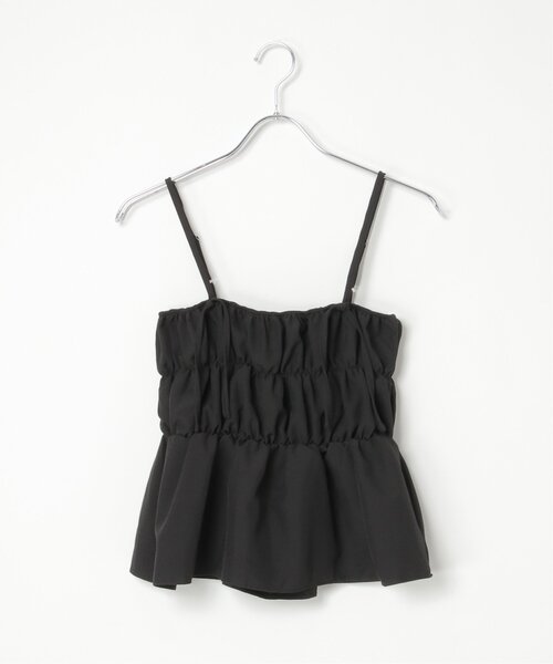 VENCEEXCHANGE(ヴァンスエクスチェンジ)の「リボンギャザーキャミソール(キャミソール・レディース・ホワイト/ブラック・FREE)」の9枚目の写真
