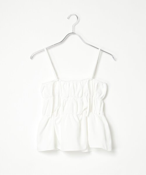 VENCEEXCHANGE(ヴァンスエクスチェンジ)の「リボンギャザーキャミソール(キャミソール・レディース・ホワイト/ブラック・FREE)」の10枚目の写真