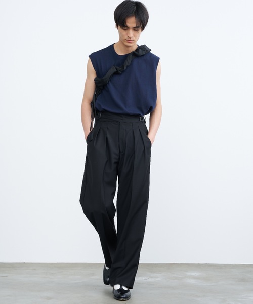 SINSS（シンス）の「Loose fit no-sleeve / ルーズフィットノースリーブ（タンクトップ・メンズ・ネイビー/ホワイト/ブラック・SMALL/MEDIUM/LARGE）」の4枚目の写真