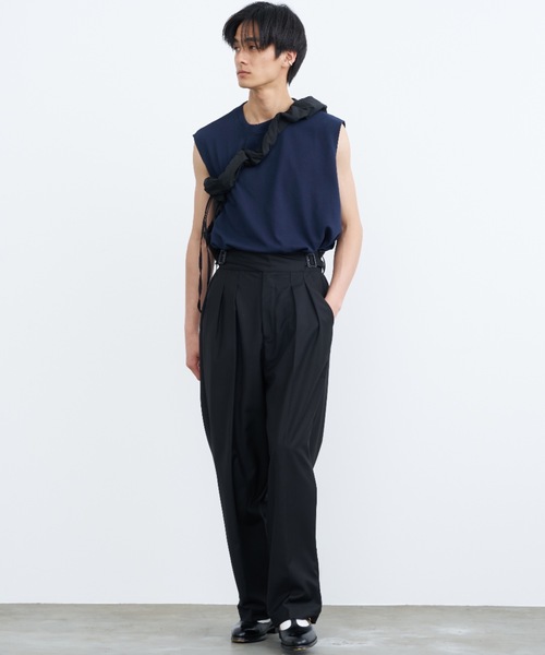 SINSS（シンス）の「Loose fit no-sleeve / ルーズフィットノースリーブ（タンクトップ・メンズ・ネイビー/ホワイト/ブラック・SMALL/MEDIUM/LARGE）」の5枚目の写真