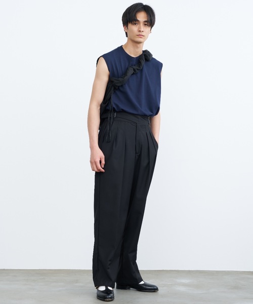 SINSS（シンス）の「Loose fit no-sleeve / ルーズフィットノースリーブ（タンクトップ・メンズ・ネイビー/ホワイト/ブラック・SMALL/MEDIUM/LARGE）」の7枚目の写真