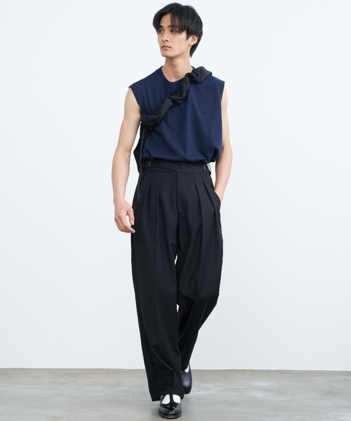 SINSS（シンス）の「Loose fit no-sleeve / ルーズフィットノースリーブ（タンクトップ・メンズ・ネイビー/ホワイト/ブラック・SMALL/MEDIUM/LARGE）」の8枚目の写真