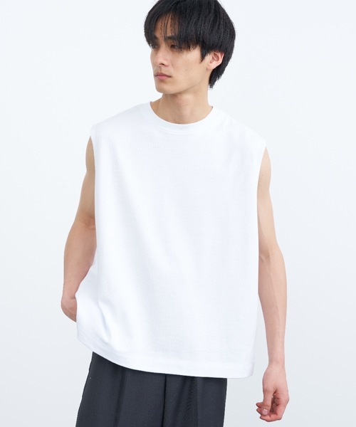 SINSS（シンス）の「Loose fit no-sleeve / ルーズフィットノースリーブ（タンクトップ・メンズ・ネイビー/ホワイト/ブラック・SMALL/MEDIUM/LARGE）」の10枚目の写真