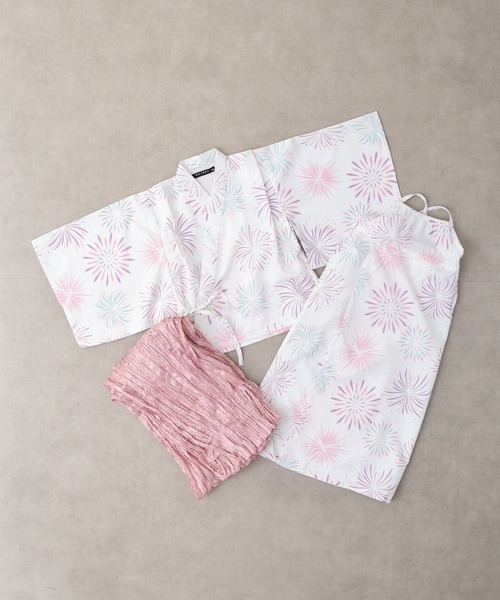 ☆2371✨涼しげ✨変わり織✨夏の爽やか接触冷感浴衣 Fサイズ新品 単品 utatane｜utatane/(W)高級変わり織り浴衣3点セット 先染め風