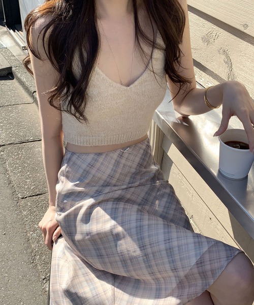 HALEY PESCA(ヘーリーペスカ)の「HALEY PESCA/チェックミディスカート(スカート・レディース・グレー/アイボリー・SMALL/MEDIUM)」の2枚目の写真