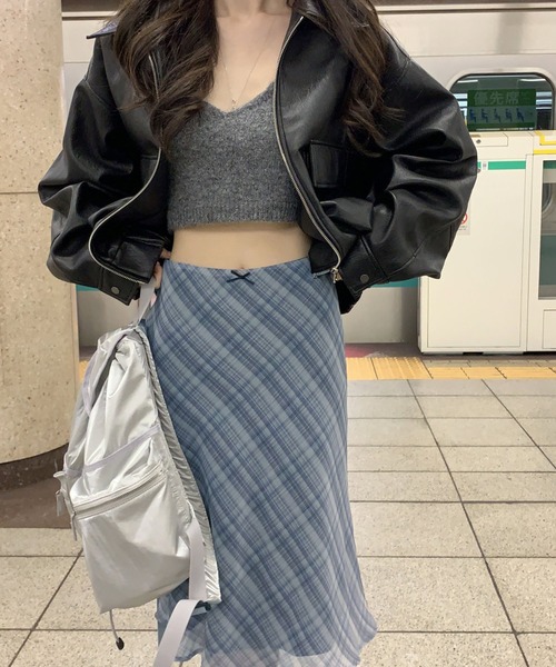 HALEY PESCA(ヘーリーペスカ)の「HALEY PESCA/チェックミディスカート(スカート・レディース・グレー/アイボリー・SMALL/MEDIUM)」の5枚目の写真