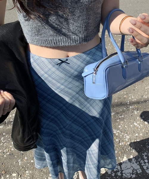 HALEY PESCA(ヘーリーペスカ)の「HALEY PESCA/チェックミディスカート(スカート・レディース・グレー/アイボリー・SMALL/MEDIUM)」の3枚目の写真