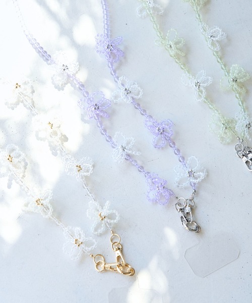 ROPE' PICNIC（ロペピクニック）の「クリアフラワーショルダーストラップ（スマホグッズ・レディース・パープル系その他/ライトグリーン/ホワイト・FREE）」の3枚目の写真