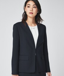 近年モデル‼️ノーカラー ツイード　濃紺　アンタイトル　サイズM UNTITLED｜アンタイトルのノーカラージャケット（ブルー