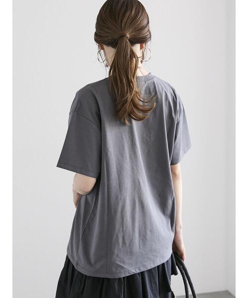 Te chichi(テチチ)の「ロゴウレタン刺繍Tシャツ(Tシャツ/カットソー・レディース・オフホワイト/チャコールグレー/ホワイト・F)」の11枚目の写真