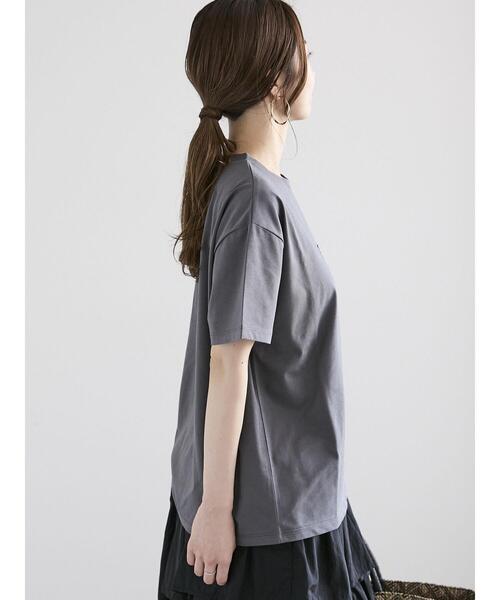 Te chichi(テチチ)の「ロゴウレタン刺繍Tシャツ(Tシャツ/カットソー・レディース・オフホワイト/チャコールグレー/ホワイト・F)」の12枚目の写真