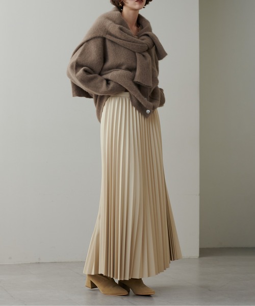 セール】【LARUTA】フェイクレザープリーツスカート（スカート