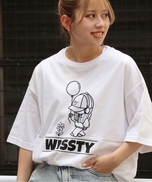 wissty(ウィスティー)の「wissty-ボーイ&ガール・ロゴ-SSTEE(Tシャツ/カットソー・メンズ・ホワイト系2/ホワイト/ブラック/ブラック系3/ブラック系2/ホワイト系3・L/M)」の3枚目の写真