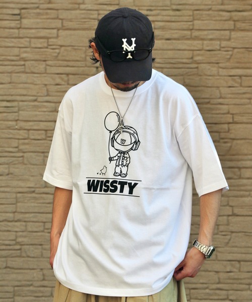 wissty(ウィスティー)の「wissty-ボーイ&ガール・ロゴ-SSTEE(Tシャツ/カットソー・メンズ・ホワイト系2/ホワイト/ブラック/ブラック系3/ブラック系2/ホワイト系3・L/M)」の8枚目の写真