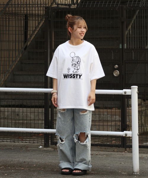 wissty(ウィスティー)の「wissty-ボーイ&ガール・ロゴ-SSTEE(Tシャツ/カットソー・メンズ・ホワイト系2/ホワイト/ブラック/ブラック系3/ブラック系2/ホワイト系3・L/M)」の15枚目の写真