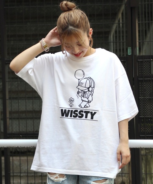 wissty(ウィスティー)の「wissty-ボーイ&ガール・ロゴ-SSTEE(Tシャツ/カットソー・メンズ・ホワイト系2/ホワイト/ブラック/ブラック系3/ブラック系2/ホワイト系3・L/M)」の14枚目の写真