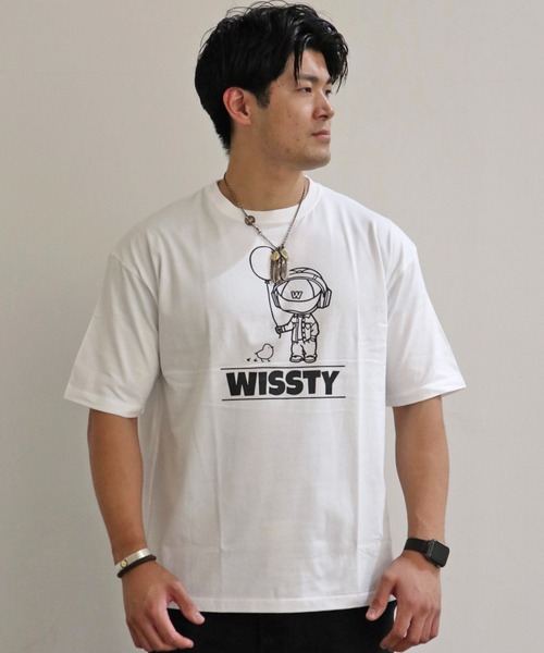 wissty(ウィスティー)の「wissty-ボーイ&ガール・ロゴ-SSTEE(Tシャツ/カットソー・メンズ・ホワイト系2/ホワイト/ブラック/ブラック系3/ブラック系2/ホワイト系3・L/M)」の10枚目の写真