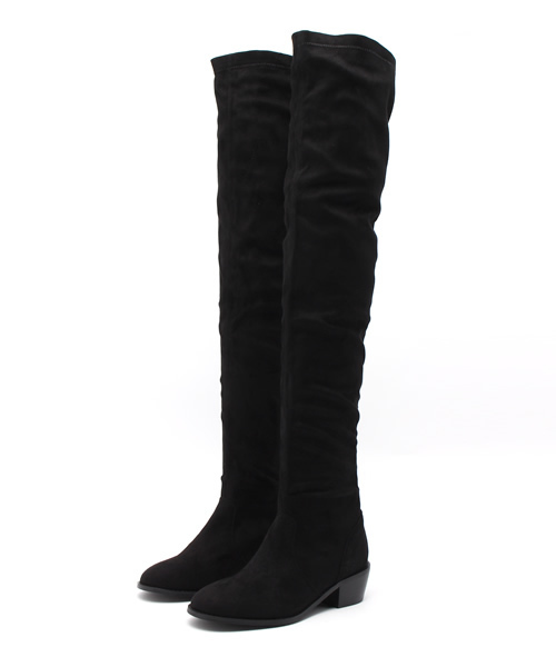 SLY（スライ）の「ストレッチニーハイBOOTS（ブーツ・レディース・ブラウン/ブラック・LARGE/MEDIUM/SMALL）」の2枚目の写真