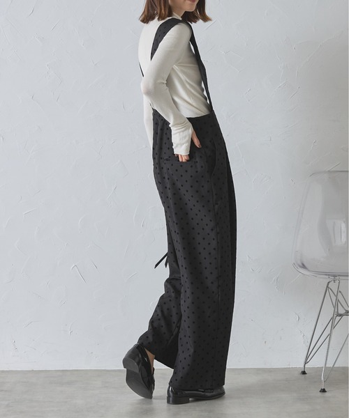 each（イーチ）の「フロッキードット太ベルトワイドパンツサロペ（サロペット/オーバーオール・レディース・ブラック・FREE）」の20枚目の写真