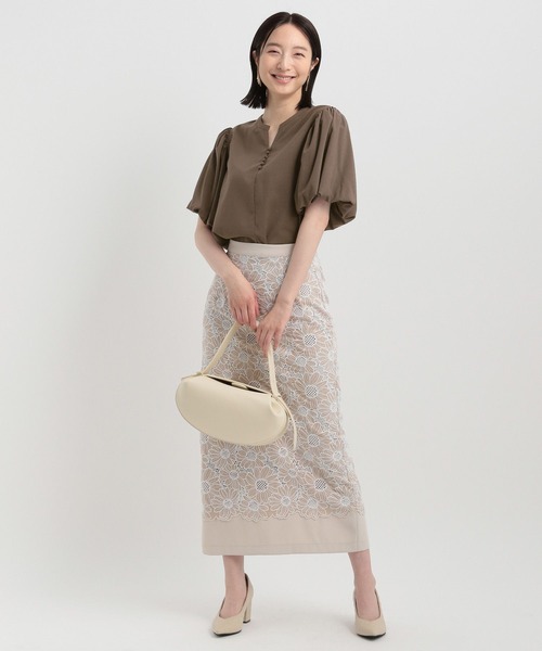 Andemiu（アンデミュウ）の「シアーソデバルーンブラウス138914（シャツ/ブラウス・レディース・ホワイト/ブラック/ダークブラウン・FREE）」の6枚目の写真