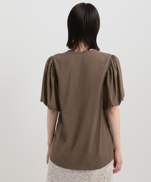 Andemiu（アンデミュウ）の「シアーソデバルーンブラウス138914（シャツ/ブラウス・レディース・ホワイト/ブラック/ダークブラウン・FREE）」の9枚目の写真