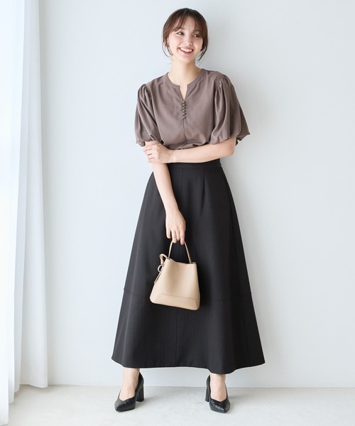 Andemiu（アンデミュウ）の「シアーソデバルーンブラウス138914（シャツ/ブラウス・レディース・ホワイト/ブラック/ダークブラウン・FREE）」の17枚目の写真