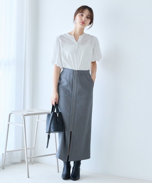 Andemiu（アンデミュウ）の「シアーソデバルーンブラウス138914（シャツ/ブラウス・レディース・ホワイト/ブラック/ダークブラウン・FREE）」の18枚目の写真