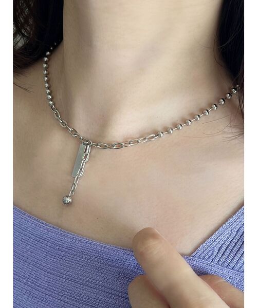 MERCURYDUO（マーキュリーデュオ）の「メタルボールネックレス（ネックレス・レディース・シルバー・FREE）」の2枚目の写真