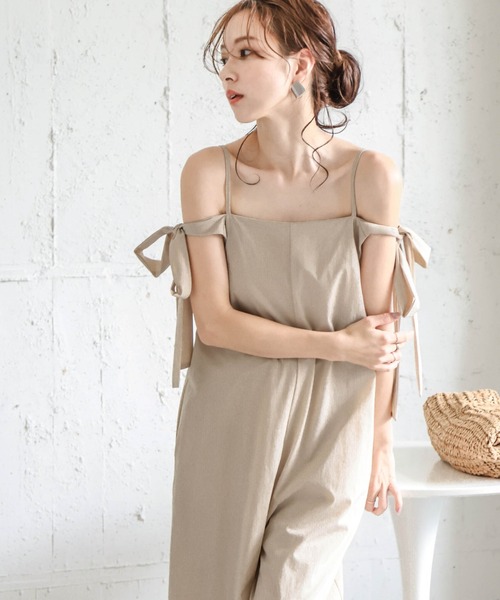 La-gemme(ラジェム)の「3WAYリボンオールインワンラッシュガード(つなぎ/オールインワン・レディース・ブラック/ベージュ・C/フリー)」の8枚目の写真