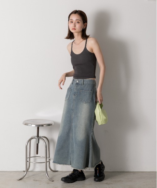 ad thie(アドティエ)の「カップ付き バックレーサータンクトップ(キャミソール・レディース・ベージュ/ブラック/オフホワイト/グレー・FREE)」の21枚目の写真