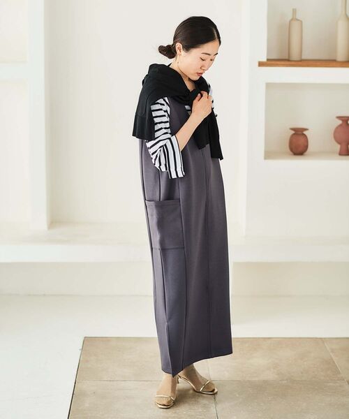 le.coeur blanc（ルクールブラン）の「ダンボール2WAYジャンスカ（ジャンパースカート・レディース・ブラック/ダークグレー・38）」の5枚目の写真