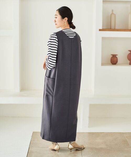 le.coeur blanc（ルクールブラン）の「ダンボール2WAYジャンスカ（ジャンパースカート・レディース・ブラック/ダークグレー・38）」の6枚目の写真