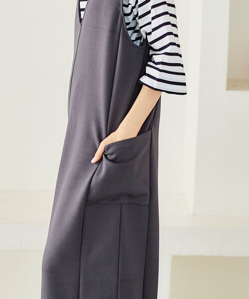 le.coeur blanc（ルクールブラン）の「ダンボール2WAYジャンスカ（ジャンパースカート・レディース・ブラック/ダークグレー・38）」の7枚目の写真