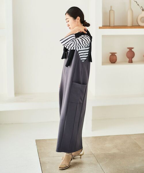 le.coeur blanc（ルクールブラン）の「ダンボール2WAYジャンスカ（ジャンパースカート・レディース・ブラック/ダークグレー・38）」の9枚目の写真