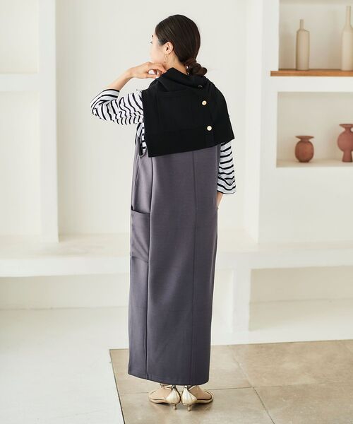 le.coeur blanc（ルクールブラン）の「ダンボール2WAYジャンスカ（ジャンパースカート・レディース・ブラック/ダークグレー・38）」の10枚目の写真